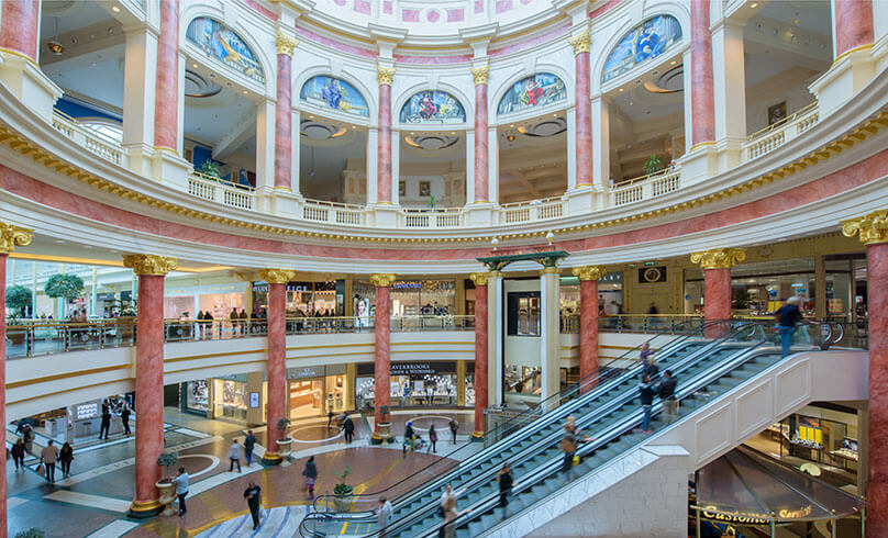 Outside of the shopping centre