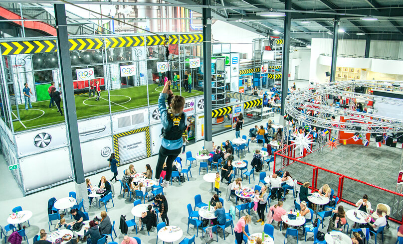 Activities inside the Play Factore e.g. climbing.