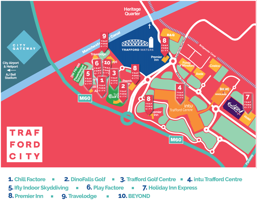 Map of the different activities in TRAFFORDCITY